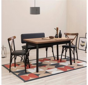 Set mobilier sufragerie Duvasa 22 (negru) (pentru 4 persoane). 1093793