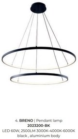 Lustra LED moderna design circular BRENO negru 60/80cm