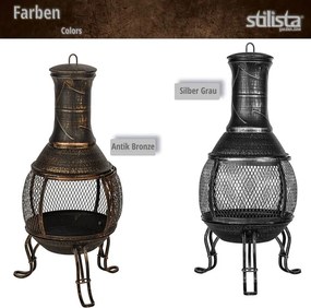 STILISTA Șemineu terasă, 89 cm, argintiu / gri