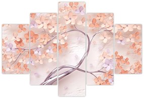 Tablou florilor de pom din coral - abstract (150x105 cm)