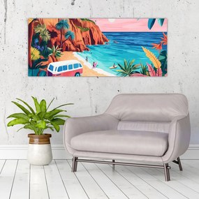 Tablou - Rulotă la ocean (120x50 cm)