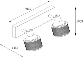 Spot Lucide 77980/02/30 RAFA 2xE14/40W/230V negru/bronz
