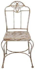 Scaun de exterior, alb, din metal, cu aspect vintage, Abeille