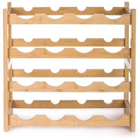 Raft pentru vin G21 din bambus, 16 sticle