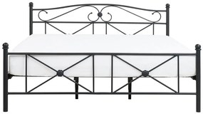 Pat matrimonial 180 cm Ramirez (negru) (cu somieră). 1075597