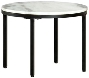 vidaXL Măsuță de cafea, alb și negru, Ø50 cm, marmură naturală