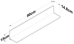 Raft cu aspect de lemn de nuc Petra – Kalune Design