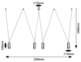 Lustră pe cablu Rabalux 73038 SENOBIA 4xGU10/5W/230V
