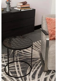 Masuta de cafea rotunda ceramica neagra Glazed