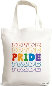 Sacosa de Panza pentru Cumparaturi, Geanta Tote, model Pride 2 38 x 34.5 cm, Alba, BEKZ®