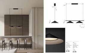 Lustra moderna suspendata LED Lui, negru