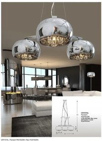 Lampadar, lampa de podea LUX H-158cm Crystal F0076-04A