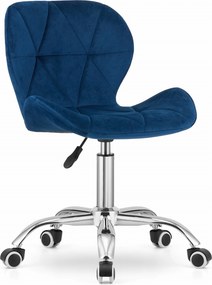 Set pentru birou ZARIMO masa 80x40 cm, negru + fotoliu AVOLA VELVET, albastru