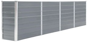 vidaXL Strat înălțat grădină, gri, 320 x 40 x 77 cm, oțel galvanizat
