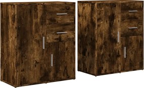 vidaXL Dulapuri, 2 buc., stejar fumuriu, 60x31x70 cm, lemn prelucrat