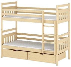 Pat etajat pentru copii 90 cm Aras (Pin). 615002