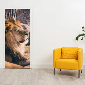 Fototapet pentru ușă - Leul culcat (95x205cm)
