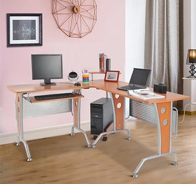 HOMCOM birou pe colt, cu suport pentru PC, 170x140x86,5 cm | AOSOM RO