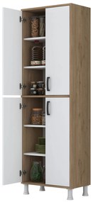 Dulap Bucatarie Cheriff cu 4 usi, Alb, 63 x 191 x 36 cm