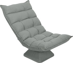 HOMCOM Scaun de podea, stil contemporan, Oțel, Material textil cu efect de catifea, 62 x 70 x 95 cm, Gri | Aosom Romania