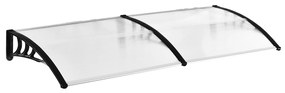 Outsunny Copertină Laterală de Exterior din Policarbonat și Aluminiu, 195x75x23 cm, Transparent | Aosom Romania