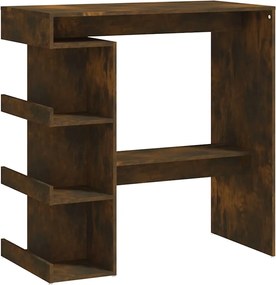 vidaXL Masă de bar cu raft depozitare stejar afumat 100x50x101,5cm PAL