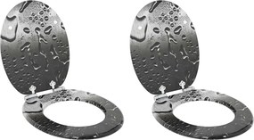 vidaXL Capac de toaletă cu închidere lentă 2 pcs Gri 44 x 38 cm