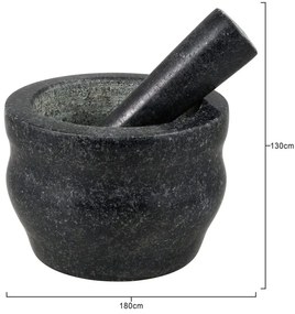 Cole&Mason - Pistil granit cu pistil, pr. 18 cm, granit negru