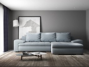 Colțar extensibil dumonde cu ladă de depozitare si sezut confortabil din spuma high-density, Leonardo Zoom Grey 260x185 cm II