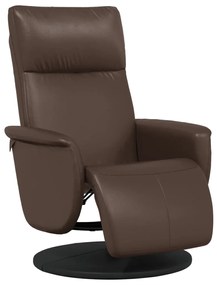 vidaXL Fotoliu rabatabil cu suport de picioare, maro, piele ecologică