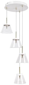 Lustra LED cu 3 pendule din metal finisaj bronz si alb AVIANA 5032 RX