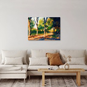 Tablou - Pădure de vară însorită, pictură (70x50 cm)