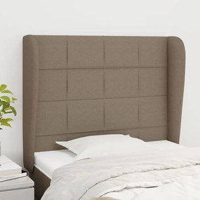 vidaXL Tăblie de pat cu aripioare gri taupe 83x23x118/128 cm textil