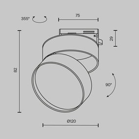 Spot LED, accesoriu pentru sinele monofazate Unity, Onda alb 18W 4000K