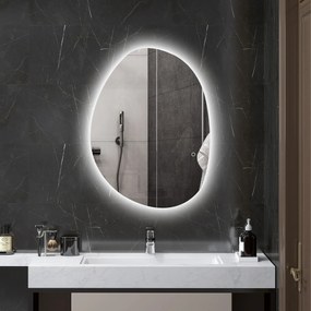 HOMCOM Oglindă de Baie LED cu Comutator Tactil Inteligent și  Intensitate Reglabilă, 80x5x60 cm, Argintiu | Aosom Romania