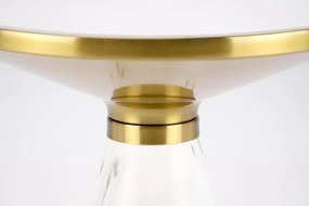 Masa de cafea Talbi marmura alba/alb/auriu ø50/h52 cm