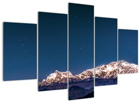 Tablou cu munți și cerul nocturn (150x105 cm)