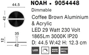 Plafoniera LED dimabila, design modern Noah maro 44,5cm