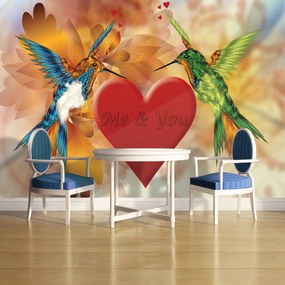 Fototapet - Dragostea de păsări (152,5x104 cm), în 8 de alte dimensiuni noi