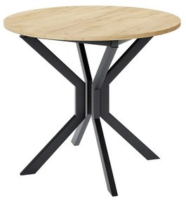Masă sufragerie extensibilă 90 cm Kertare M 90 (Stejar craft auriu + Negru) (pentru 2-4 persoane). 1105352