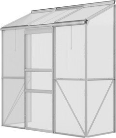 Outsunny Solar de prindere, Ușă glisantă, Ferestre de acoperiș, Policarbonat+Aluminiu, Culoare: Argintiu, 192 x 68 x 196 cm | Aosom Romania