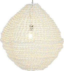 Lustră suspendată din fibre naturale împletite, natur, 66 x 60 cm, „Conches”