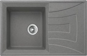 Chiuveta compozit Inter Ceramic finisaj granit gri 78x50 cm cu picurator