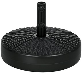 Outsunny Suport Rotund 29kg, 51cm Diametru, pentru Umbrelă Soare, Efect Ratan, Bază Rezistentă din Plastic | Aosom Romania