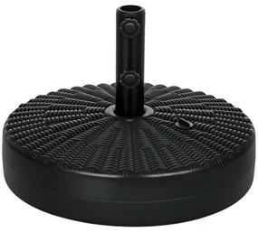 Outsunny Suport Rotund 29kg, 51cm Diametru, pentru Umbrelă Soare, Efect Ratan, Bază Rezistentă din Plastic | Aosom Romania