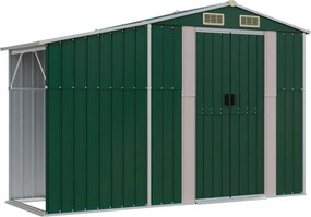 vidaXL Șopron de grădină, verde, 277x93x179 cm, oțel zincat