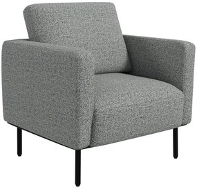 HOMCOM Fotoliu de salon fotoliu din material textil 1 loc acoperire aspect lin picioare din oțel 79 x 76 x 65 cm gri negru | Aosom Romania