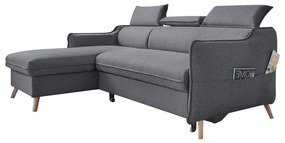 Colțar gri închis extensibil (cu colț pe partea stângă ) Sweet Harmony – Miuform