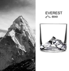 Set pahare pentru whisky LIITON L10200 Denali, Cristal, 270 ml, 4 buc, Fund 3D Everest, Transparent