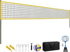 SPORTNOW Set Volei și Badminton, stâlpi din oțel cu înălțime reglabilă, geantă de transport, pentru gazon plajă grădină | Aosom Romania